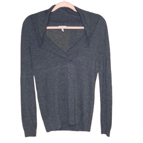 Joie | Collared Cashmere Wool Blend V Neck Cozy Sweater in Gray Size XS - Picture 15 of 15